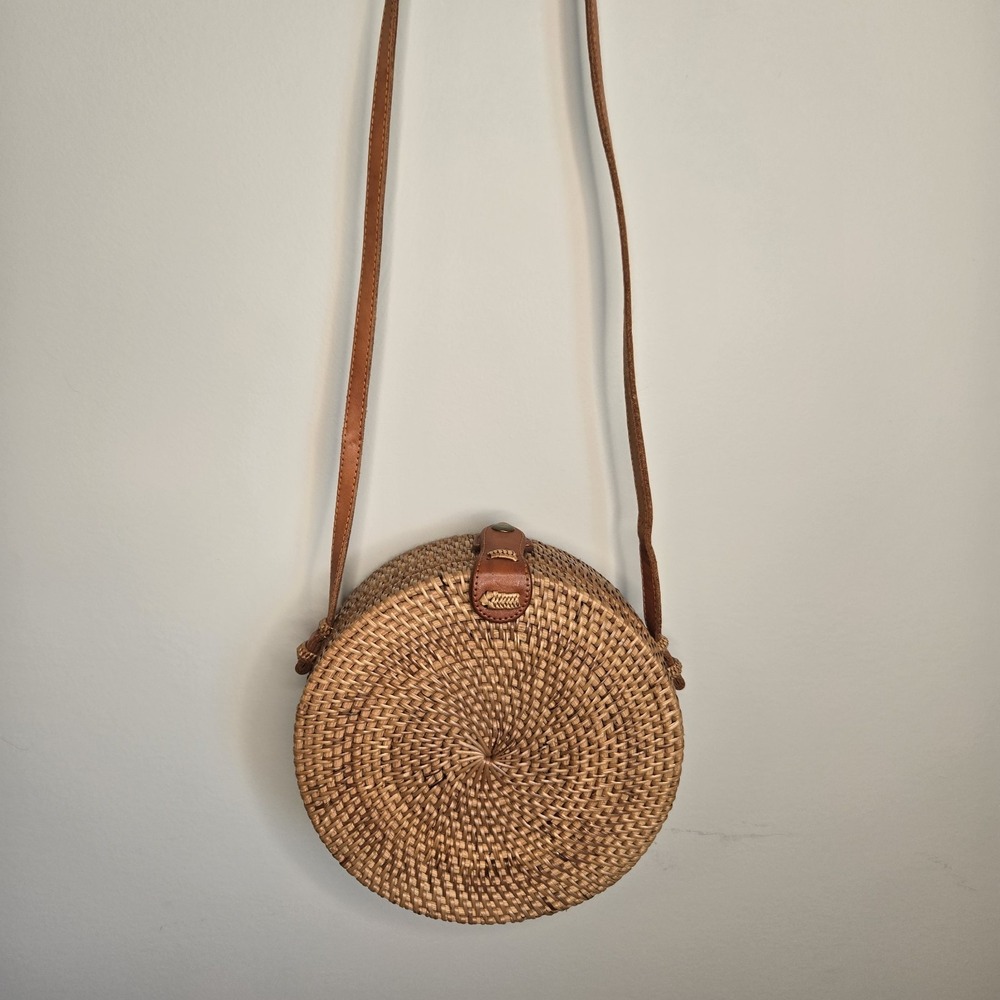 Rattan Purse Crossbody Bag Handbag Coastal Resort Round